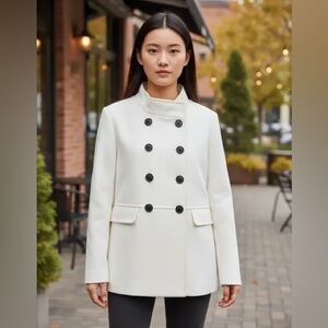 OLD NAVY MILITARY STYLE PEACOAT JACKET - WHITE SIZE XL (NEW WITH TAGS) A23